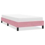 vidaXL Bedframe zonder matras 90x220 cm fluweel roze, Verzenden, Nieuw
