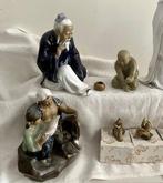 Figurine - Set of 10 clay Chinese Figurines Depicting Asian, Antiek en Kunst