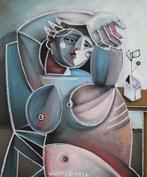 Jone Hopper - Femme au petit vase sur une table, Antiek en Kunst