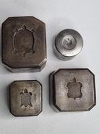 4 poinçons anciens en acier pour marquage de médailles –