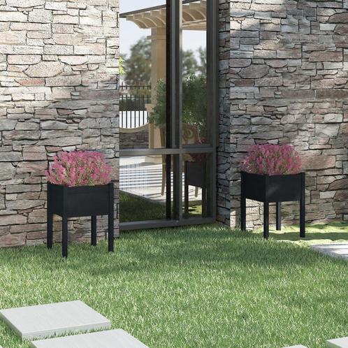vidaXL Plantenbakken 2 st 50x50x70 cm massief grenenhout, Tuin en Terras, Bloempotten, Nieuw, Verzenden