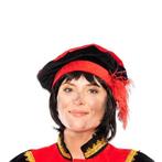 Pietenbaret Fluweel Met Veer Rood/Zwart, Hobby en Vrije tijd, Verzenden, Nieuw