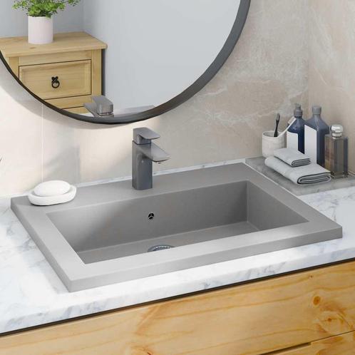 vidaXL Wasbak 600x450x120 mm graniet grijs, Doe-het-zelf en Bouw, Sanitair, Nieuw, Verzenden