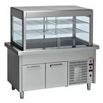 Top element + gekoelde vitrine op gekoelde kast 4x GN 1/1, Verzenden, Nieuw in verpakking, Koelen en Vriezen