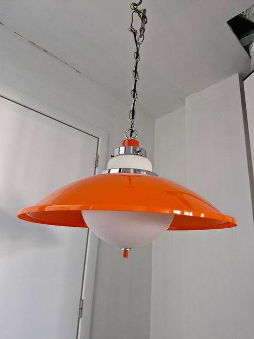 Lampe à suspendre - Chrome, Plastique, Verre, Antiek en Kunst, Kunst | Designobjecten