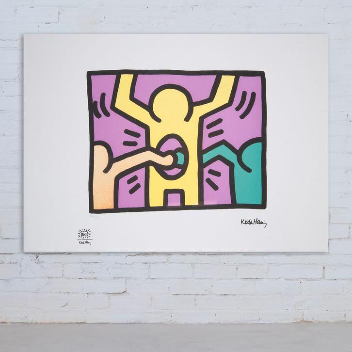 Keith Haring – Offset Lithografie, 50×70 cm, Gecertificeerd, Antiquités & Art, Art | Lithographies & Sérigraphies