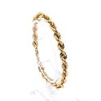 Gouden gedraaide schakel armband | 20,5 cm (veerring), Ophalen of Verzenden, Gebruikt, Overige kleuren, Goud