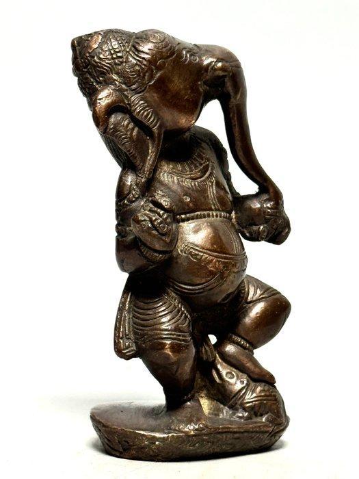 Zware Ganesha-beeld 800 g - Brons - India - ongeveer 1950, Antiek en Kunst, Kunst | Niet-Westerse kunst
