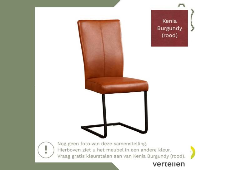 Leren eetkamerstoel Dare - Kenia Burgundy (rood) -, Huis en Inrichting, Stoelen, Rood, Eén, Nieuw, Leer, Ophalen of Verzenden