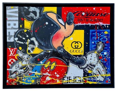 Moontje - Happy Mickey Loves Mondrian., Antiek en Kunst, Kunst | Schilderijen | Modern