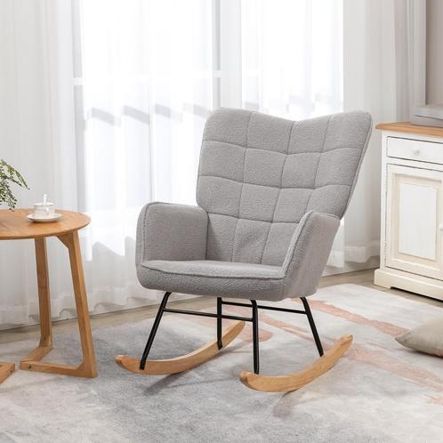 Schommelstoel - Comfort Deluxe - Stijlvol design - Grijs, Huis en Inrichting, Stoelen, Grijs, Nieuw, Stof, Ophalen of Verzenden