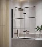 Badwand Berkan 100 x 140 cm Zwart Badscherm Draaibaar 5 mm, Verzenden, Nieuw
