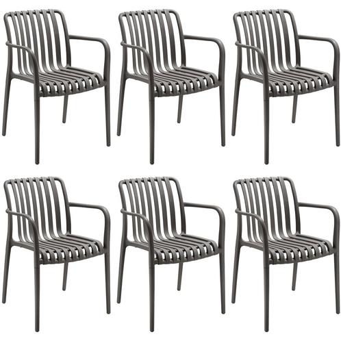 tectake Tuinstoelen Alcudia, weerbestendig, stapelbaar - ant, Tuin en Terras, Overige Tuin en Terras, Verzenden