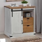 vidaXL Dressoir HALDEN met schuifdeur 80x40x80 cm massief, Huis en Inrichting, Verzenden, Nieuw