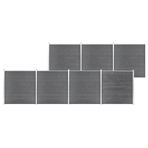 vidaXL Schutting 1218x186 cm HKC grijs, Tuin en Terras, Tuinhekken en Hekwerk, Nieuw, Verzenden