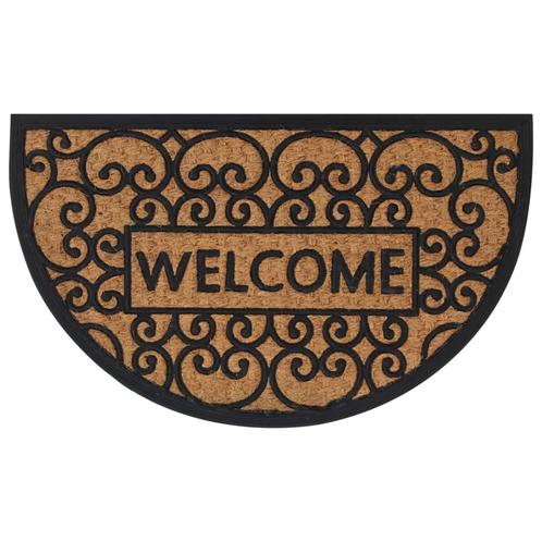 vidaXL Deurmat halfrond 45x75 cm rubber en kokosvezel, Tuin en Terras, Deurmatten, Nieuw, Verzenden