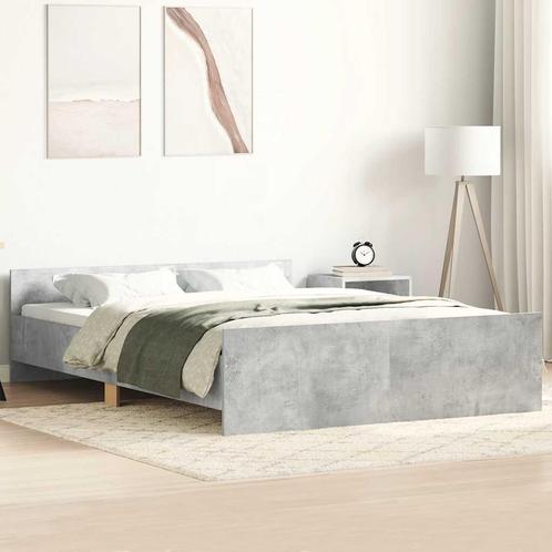 vidaXL Bedframe met hoofd- en voeteneinde betongrijs 150x200, Huis en Inrichting, Slaapkamer | Bedden, Nieuw, Verzenden