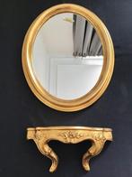 Spiegel (2)  - ovale spiegel met console ‘ doré à la feuille
