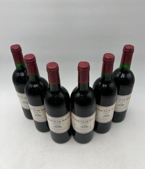 1986 Château Les Hauts de Pontet - Bordeaux, Pauillac Grand, Verzamelen, Wijnen