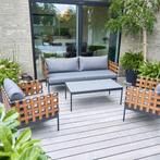 Tuinset lounge 4 delig | Donkergrijs | Loungeset, Jardin & Terrasse, Ensembles de jardin, Verzenden