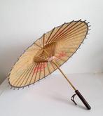 Vintage Chinese Parasol – Hand-Painted Florals & Butterfly