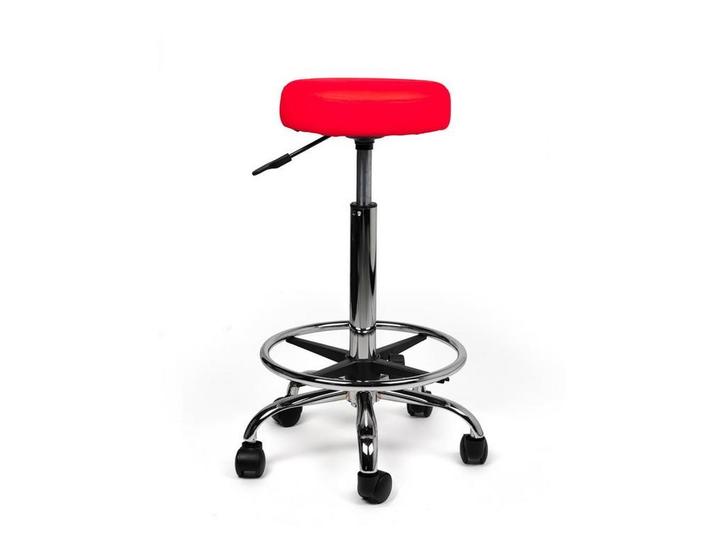 Tabouret Rood - Hoge uitvoering met Voetsteun, Huis en Inrichting, Krukjes, Nieuw, In hoogte verstelbaar