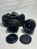 Canon A-1 + 50 mm 1.8 + 28 mm 2.8 lens Single lens reflex, Audio, Tv en Foto, Fotocamera's Analoog, Nieuw