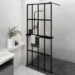 vidaXL Paroi de douche avec étagère Noir 100x195cm Verre, Verzenden, Neuf