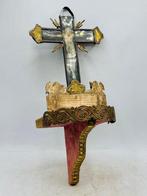 Antiek Altaar - Hout, Messing - 1750-1800 - 49 cm, Antiek en Kunst
