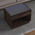 vidaXL Salontafel met Infinity LED 70x50x50 cm bruin, Huis en Inrichting, Tafels | Salontafels, Verzenden, Nieuw