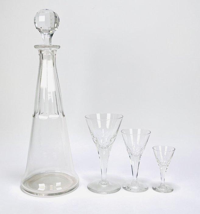 Drinkservies (8) - Glas - karaf plus 6glazen, Antiek en Kunst, Curiosa en Brocante