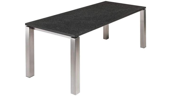 Studio 20 Stavanger granieten tafel 240 x 100 cm Pearl Black, Tuin en Terras, Tuinsets en Loungesets