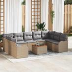 vidaXL Tuinbank Set 10 pcs Beige, lichtgrijs Rattan &, Tuin en Terras, Verzenden, Nieuw