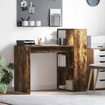 vidaXL Bureau met plank Rook Eiken 108 x 55 x 103.5 cm, Verzenden