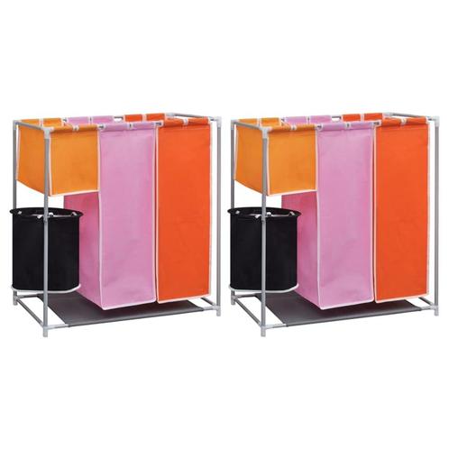 vidaXL 3-delige Wassorteerders 2 st met wasmand, Huis en Inrichting, Woonaccessoires | Overige, Nieuw, Verzenden