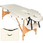 2 zone massagetafel met 5cm matras en houten frame - beige, Verzenden, Nieuw