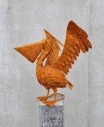 Beeldje - XL Pelican statue - IJzer (gesmeed), Antiquités & Art