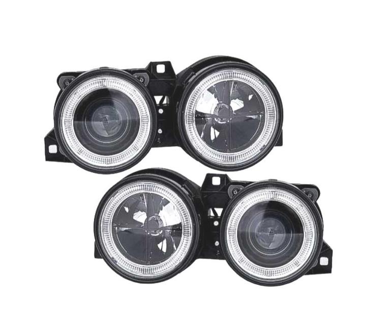 PHARES POUR BMW SÉRIE 3 E30 82-94 ANGEL EYES FOND NOIR, Autos : Pièces & Accessoires, Éclairage, Envoi