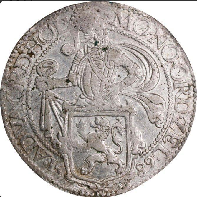 Nederland, Zeeland Leeuwendaalder 1589, Postzegels en Munten, Munten | Nederland