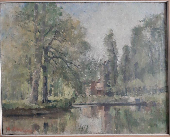 Alfonso Corradi (1889-1972) - Il parco di Monza, Antiek en Kunst, Kunst | Schilderijen | Klassiek