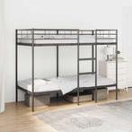 vidaXL Stapelbed zonder matras 100x190 cm staal zwart, Huis en Inrichting, Slaapkamer | Bedden, Verzenden, Nieuw