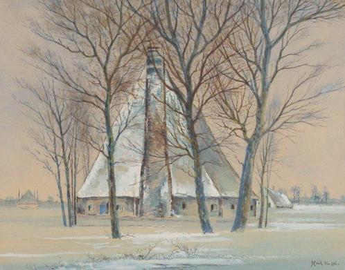 Henk ten Cate (1867-1955) - Winterlandschap met boerderij, Antiek en Kunst, Kunst | Schilderijen | Klassiek