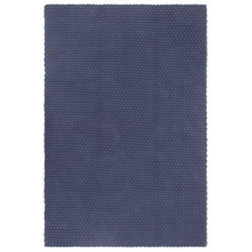 vidaXL Tapis rectangulaire Bleu marine 120x180 cm Coton, Maison & Meubles, Ameublement | Tapis & Moquettes, Neuf, Envoi