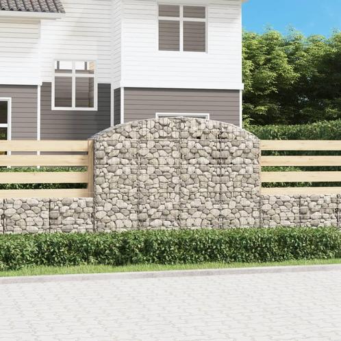 vidaXL Schanskorf gewelfd 200x50x140/160 cm gegalvaniseerd, Tuin en Terras, Bloempotten, Nieuw, Verzenden