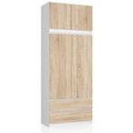 Kledingkast wit eiken XL  2 lades Wit Licht Eiken, Huis en Inrichting, Nieuw, 50 tot 100 cm, Met lade(s), Overige houtsoorten