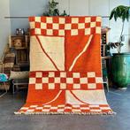 Modern oranje Marokkaans Berber Boujad tapijt - Vloerkleed -