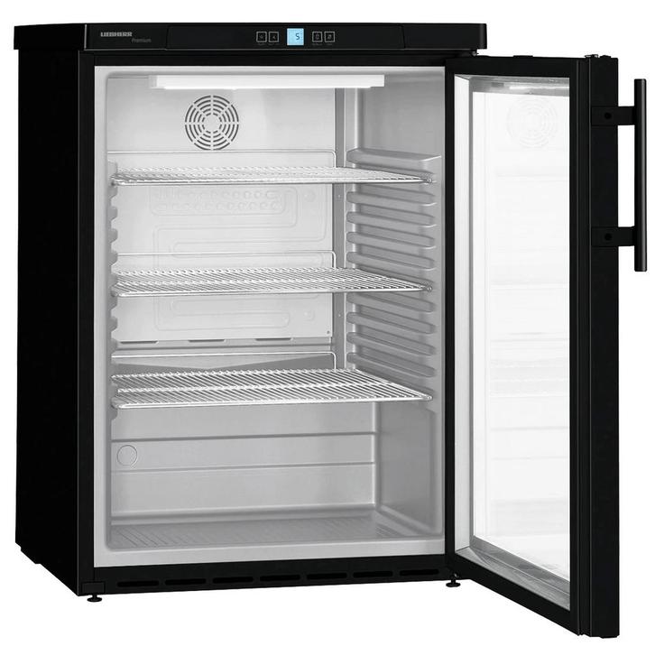 Koelkast | PREMIUM | 160L | Zwart | +1°C/+15°C | Geforceerd, Zakelijke goederen, Horeca | Keukenapparatuur, Nieuw in verpakking