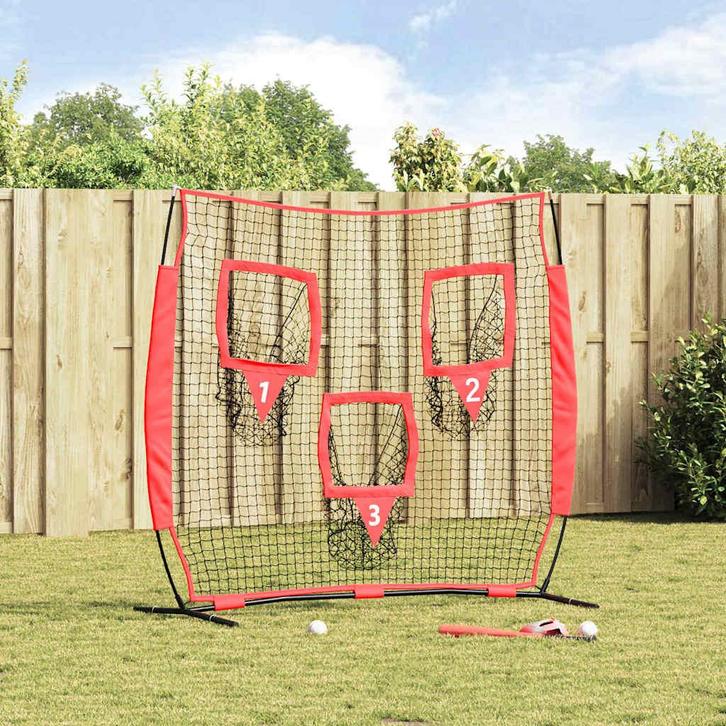 vidaXL Honkbaloefennet Zwart 214,5 x 89,5 x 181 cm Polyester, Sport en Fitness, Honkbal en Softbal, Nieuw, Verzenden