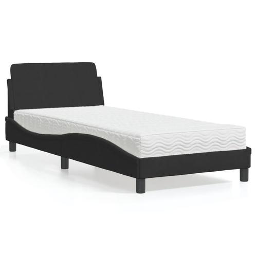 vidaXL Lit avec matelas noir 90x190 cm velours, Maison & Meubles, Chambre à coucher | Lits, Neuf, Envoi