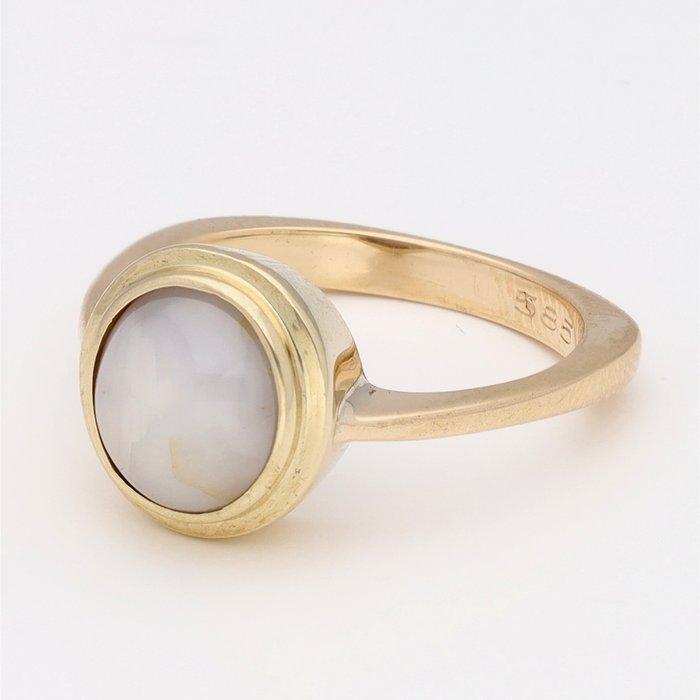 Ring - 14 karaat Geel goud - Maansteen, Bijoux, Sacs & Beauté, Bagues